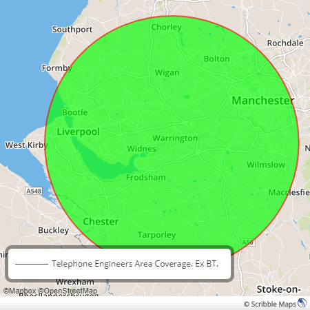 Manchester Telecom Area Coverage. Telephone Engineers Manchester, Cheshire, Lancashire.